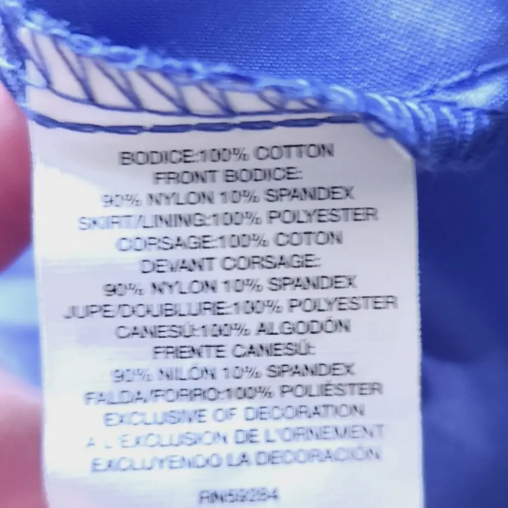 Children's Place Floral Dress Girls Size Large 10/12 Navy Blue White Flowers - Picture 3 of 5